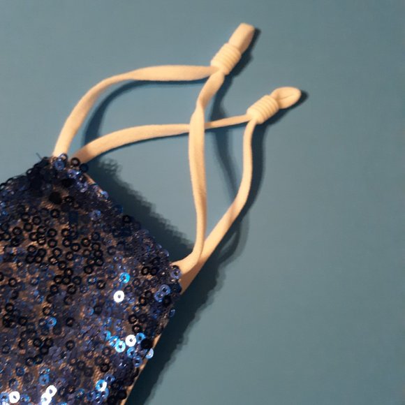 Kids Sequin Face Mask (Shiny Sparkly Washable/ Reusable) With Filter Pockets - Picture 9 of 12